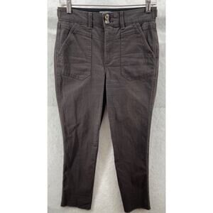 Wit & Wisdom Pants Womens Sz 0 Ab-Solution Brown‎ Mid-Rise Raw Hem Ankle Skinny